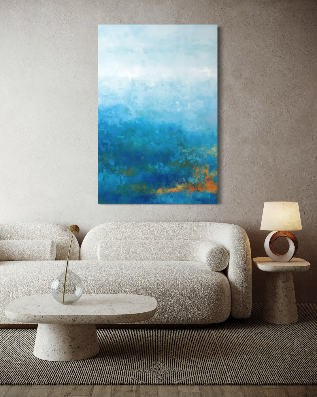 1627 - Quadro Abstrato Azul Suave