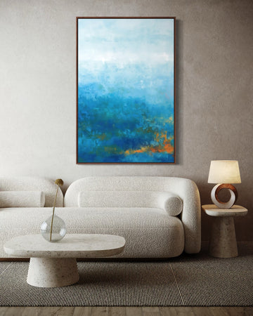 1627 - Quadro Abstrato Azul Suave