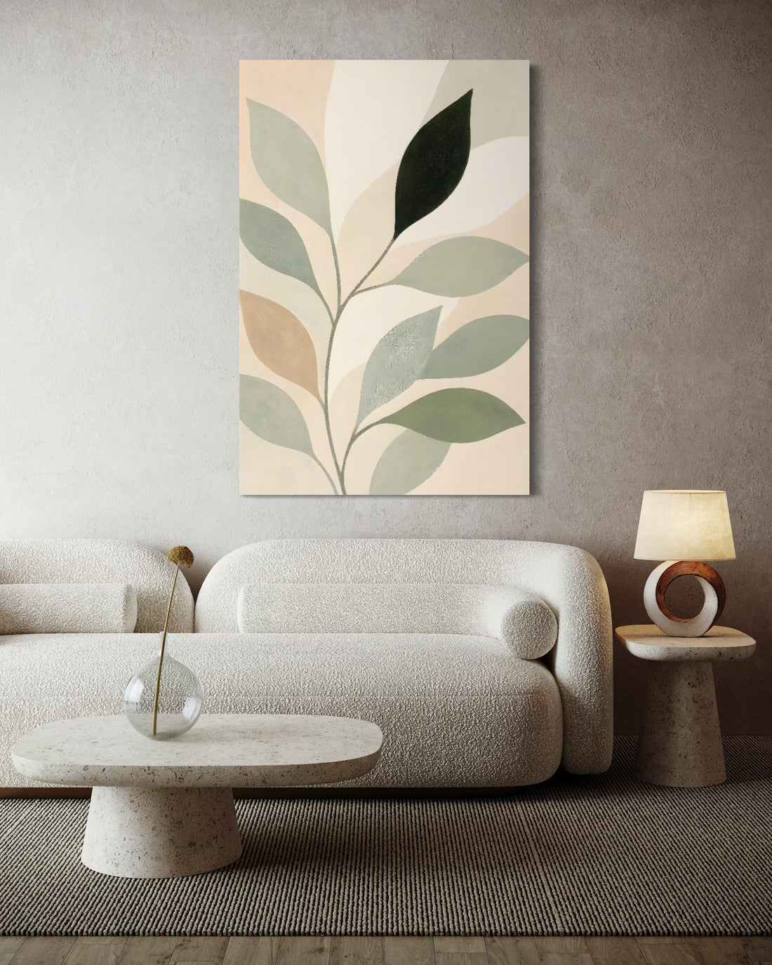 1630 - Quadro Abstrato Folhas Leves 1