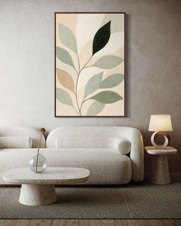 1630 - Quadro Abstrato Folhas Leves 1