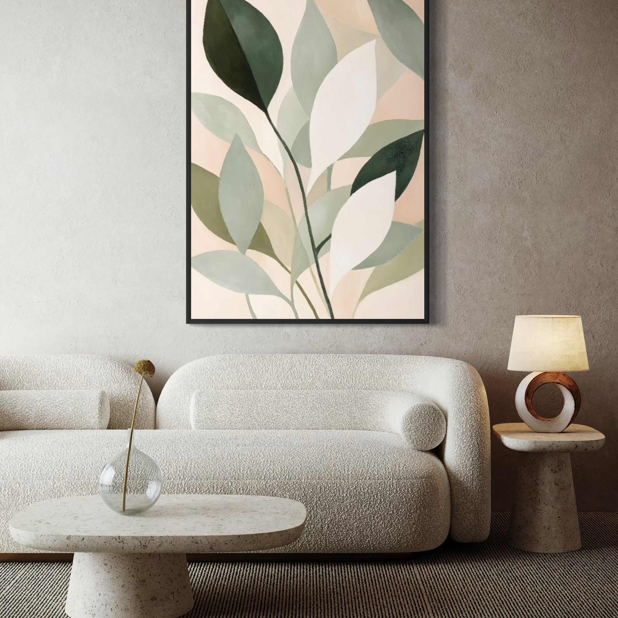 1631 - Quadro Abstrato Folhas Leves 2