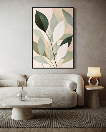 1631 - Quadro Abstrato Folhas Leves 2