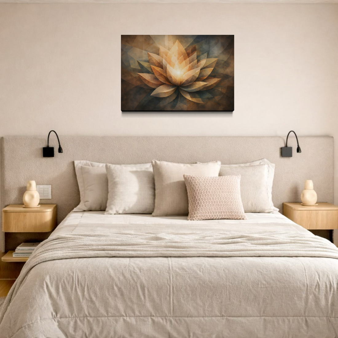 1658 - Quadros Abstrato Flor de Lotus