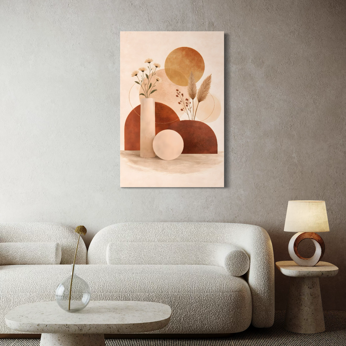 1665 - Quadro Abstrato Botanico Terracota 2