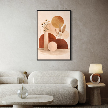 1665 - Quadro Abstrato Botanico Terracota 2