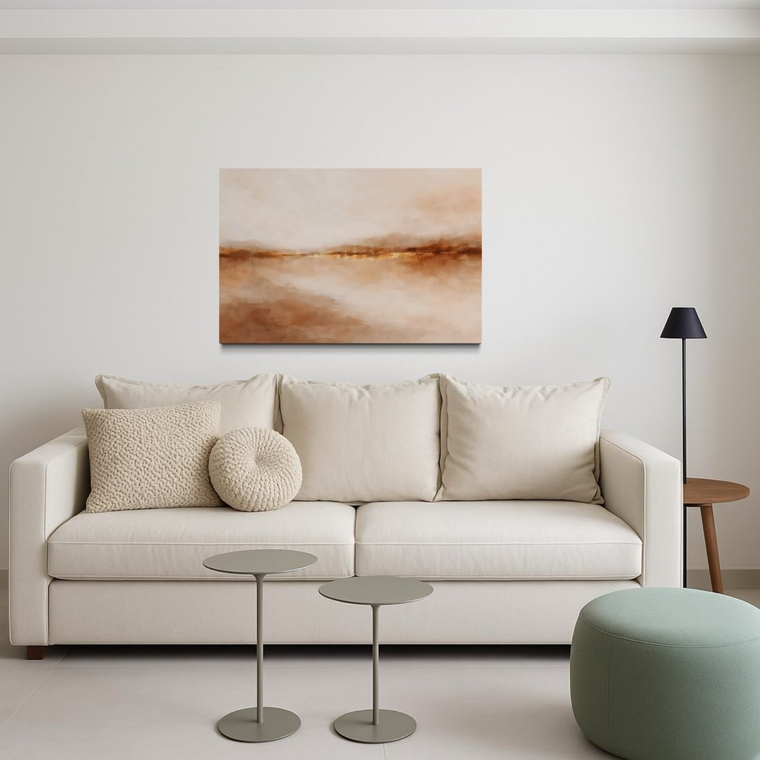 1666 - Quadro Abstrato Horizonte Terracota