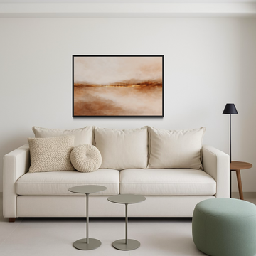 1666 - Quadro Abstrato Horizonte Terracota