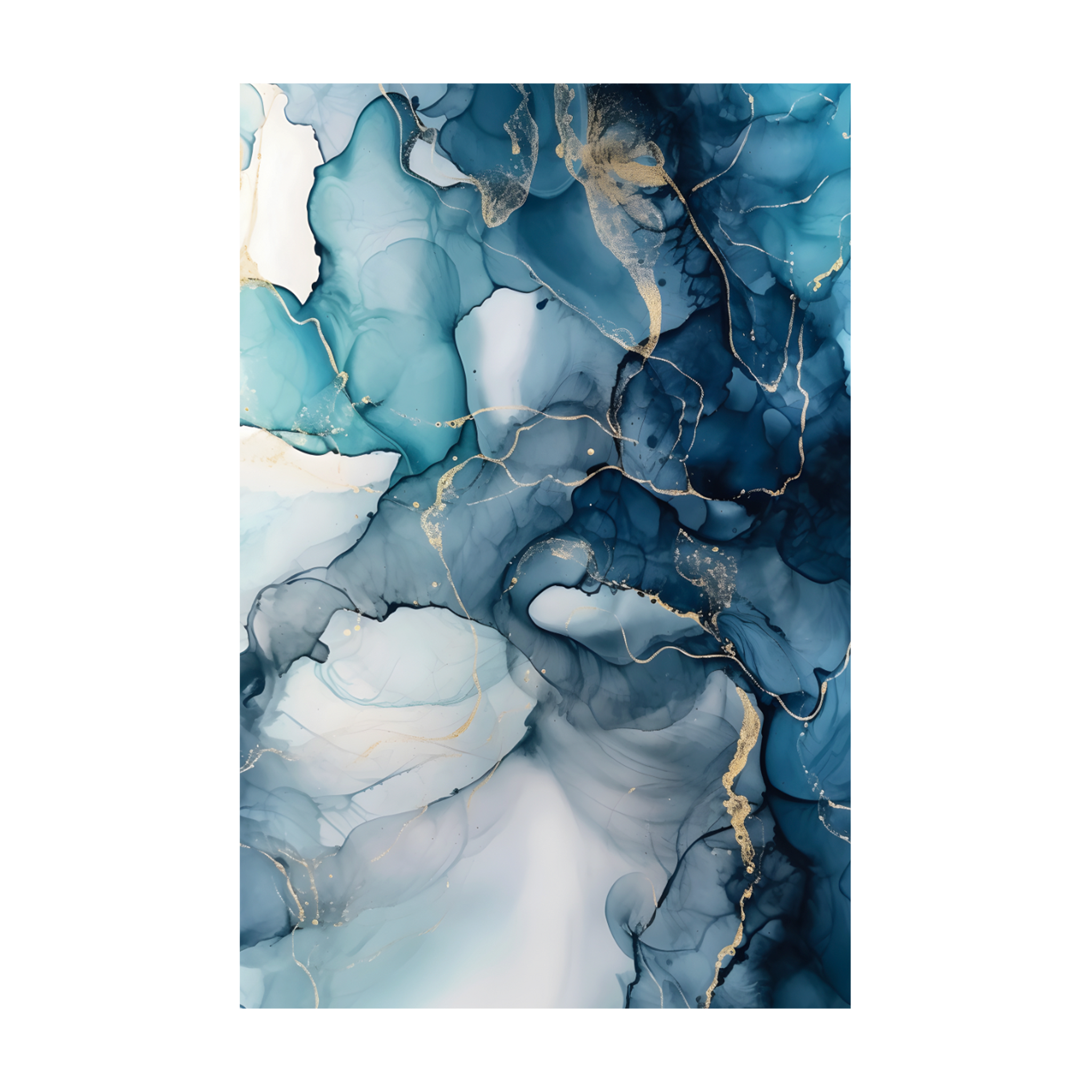 0017 - Quadro Alcohol Ink Blue 1
