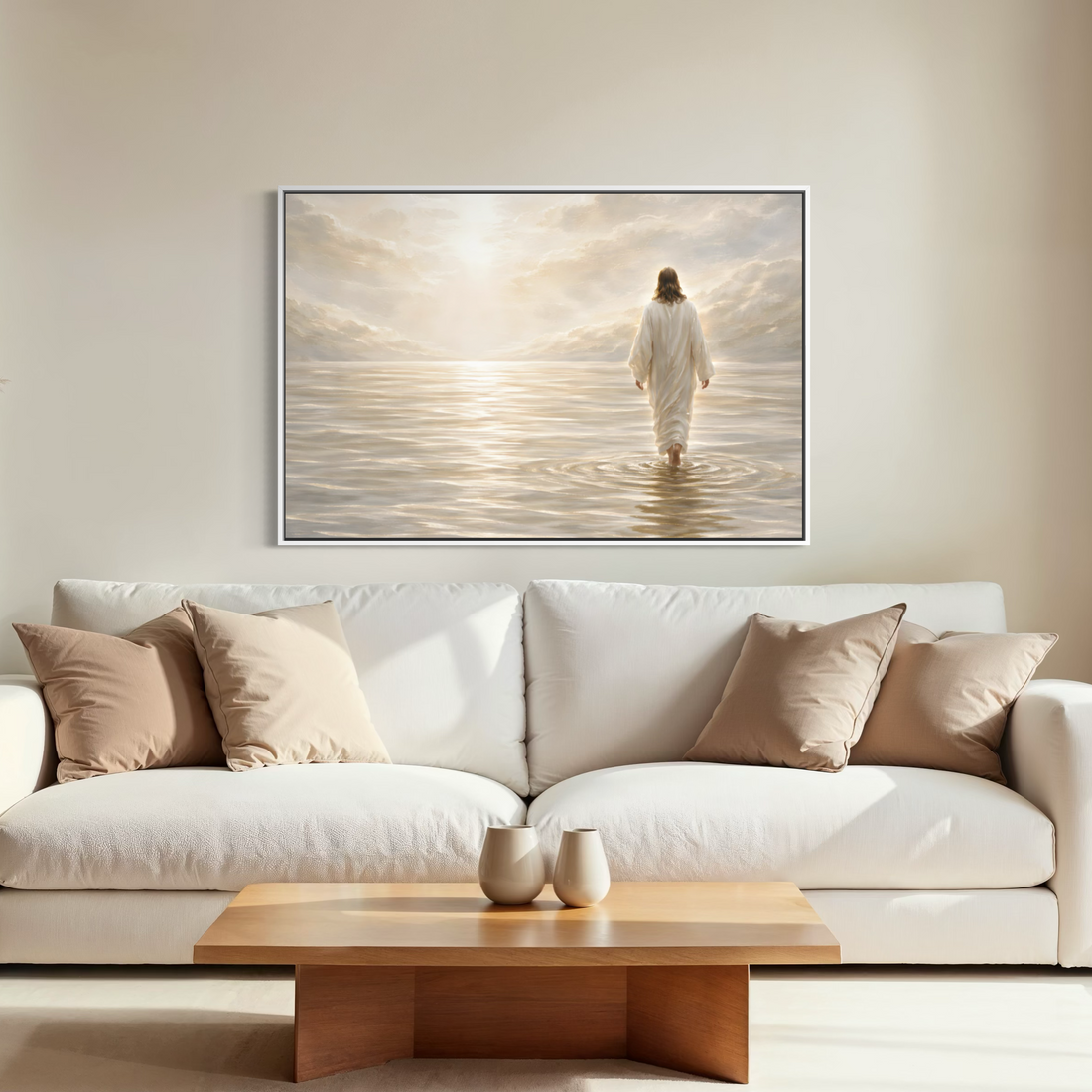 1710 - Quadro Jesus Caminhando Nas Aguas