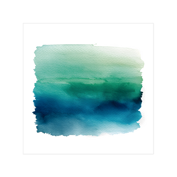 0176 - Quadro Aquarela verde e azul