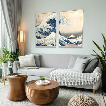2023 -  Dupla de Quadros Great Wave Off Kanagawa - Hokusai