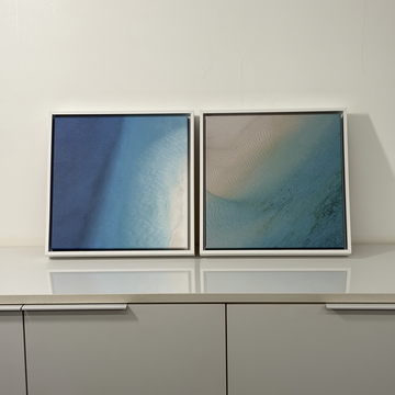 2128- Dupla de Quadros Azul em Dois Tempos