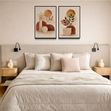 2259 - Dupla de Quadros Botânicos Terracota