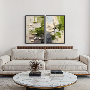 2262 - Dupla de Quadros Sensação 3D verde