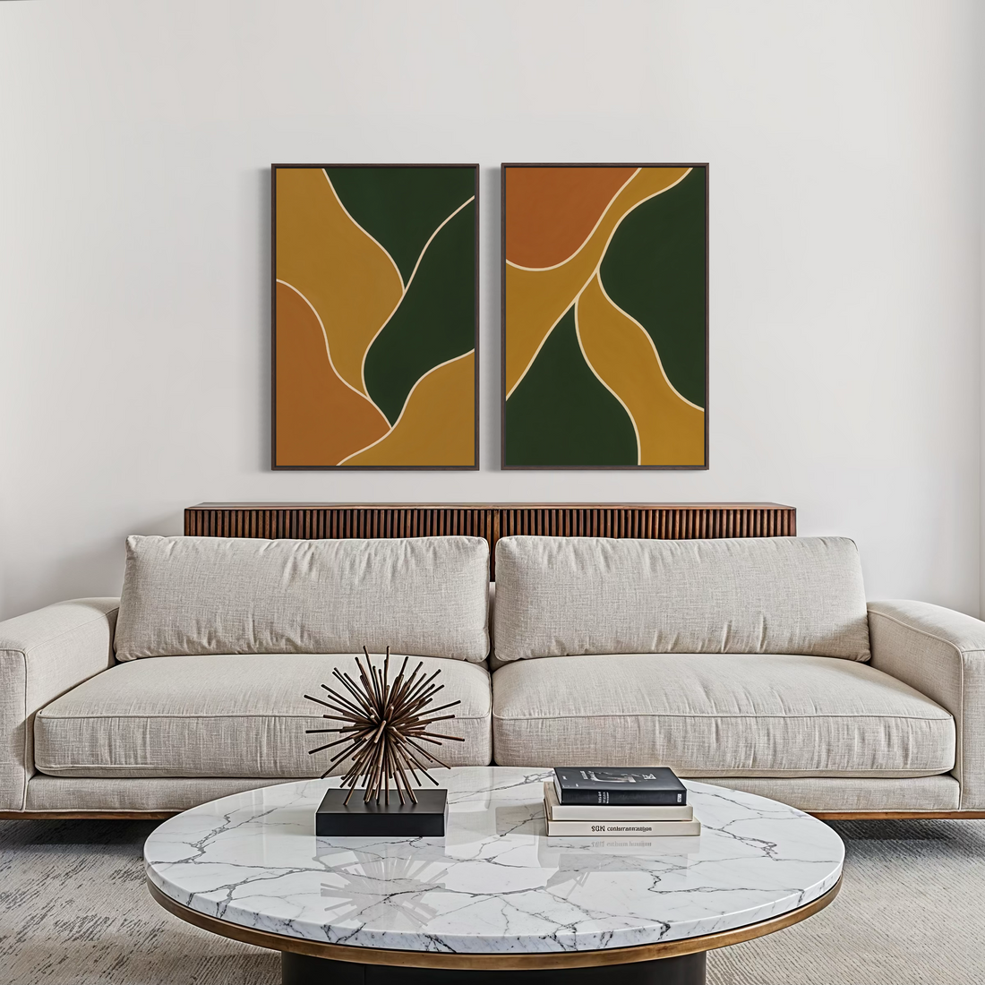 2263 - Dupla de Quadros Abstratos Divisas