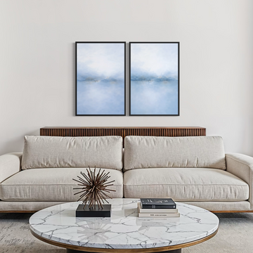 2267 - Dupla de Quadros Horizonte Azul Claro