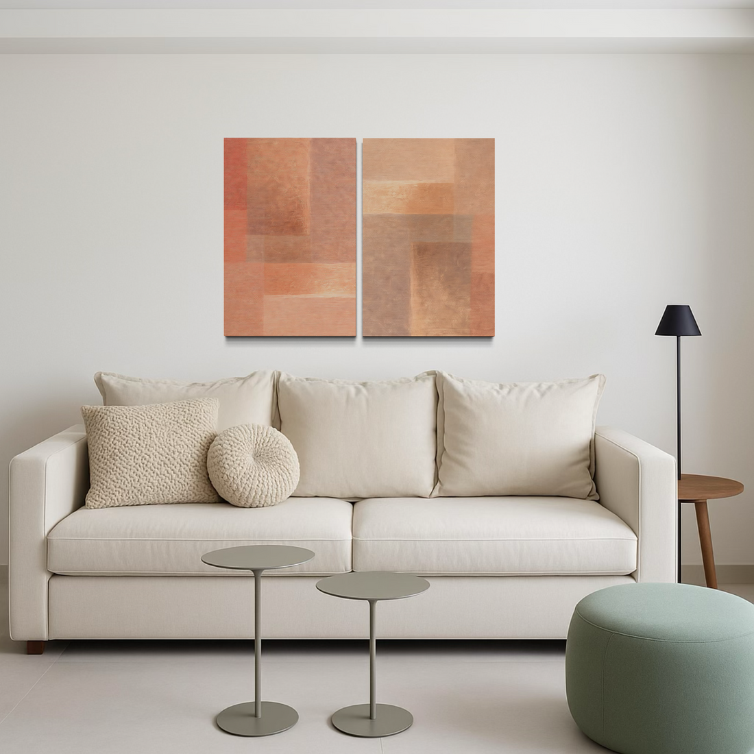 2269 - Dupla de Quadros Tons de Laranja