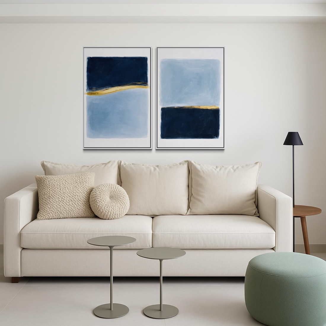 2271 - Dupla de Quadros Abstratos Limite Azul