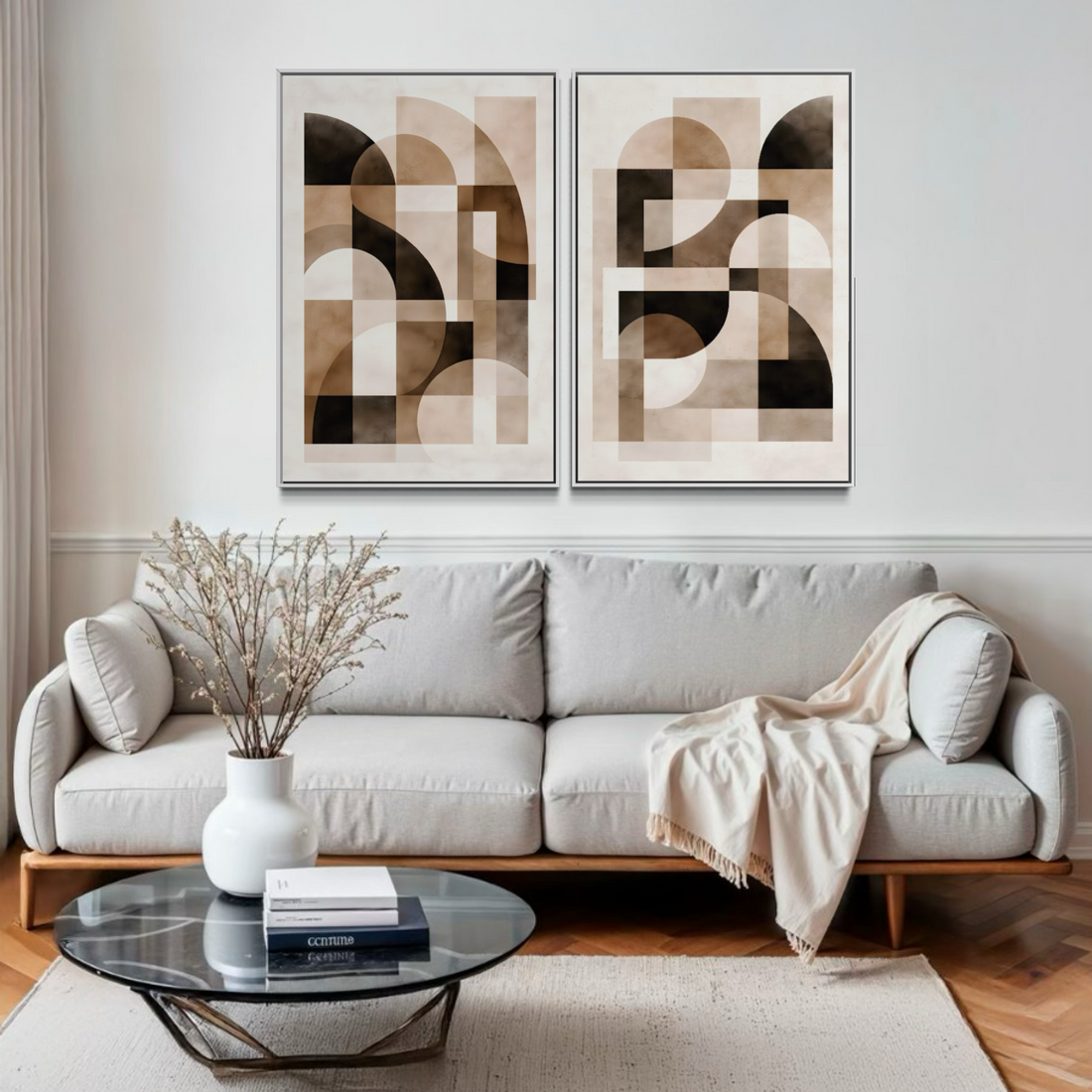 2273 - Dupla de Quadros Formas Modernas