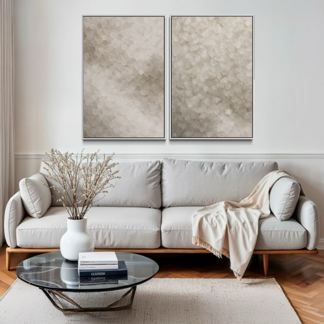 2276 - Dupla de Quadros Pintura Neutra