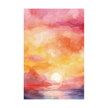 0228 - Quadro Sunset Watercolor