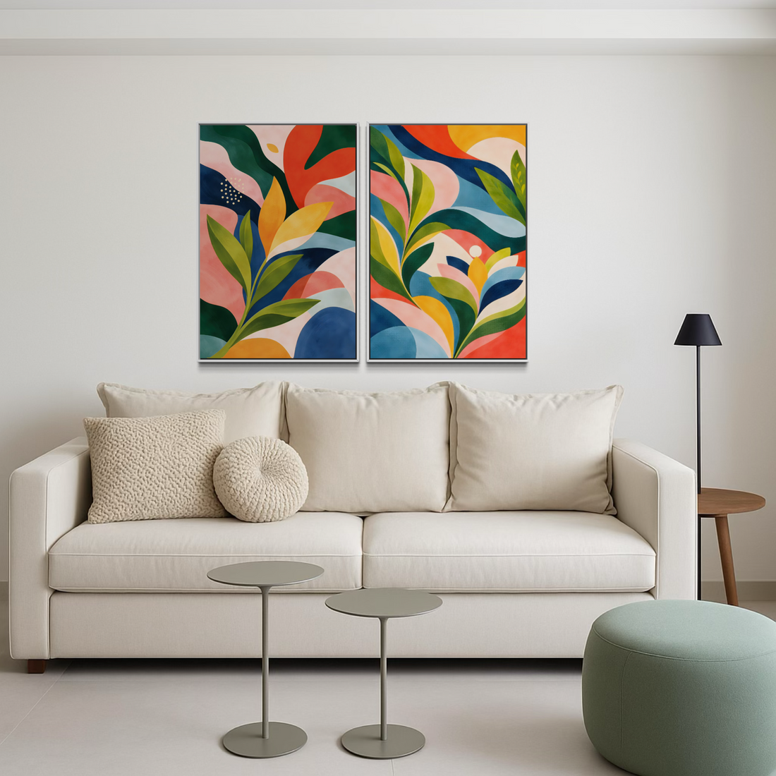 2280 - Dupla de Quadros Botânicos Coloridos