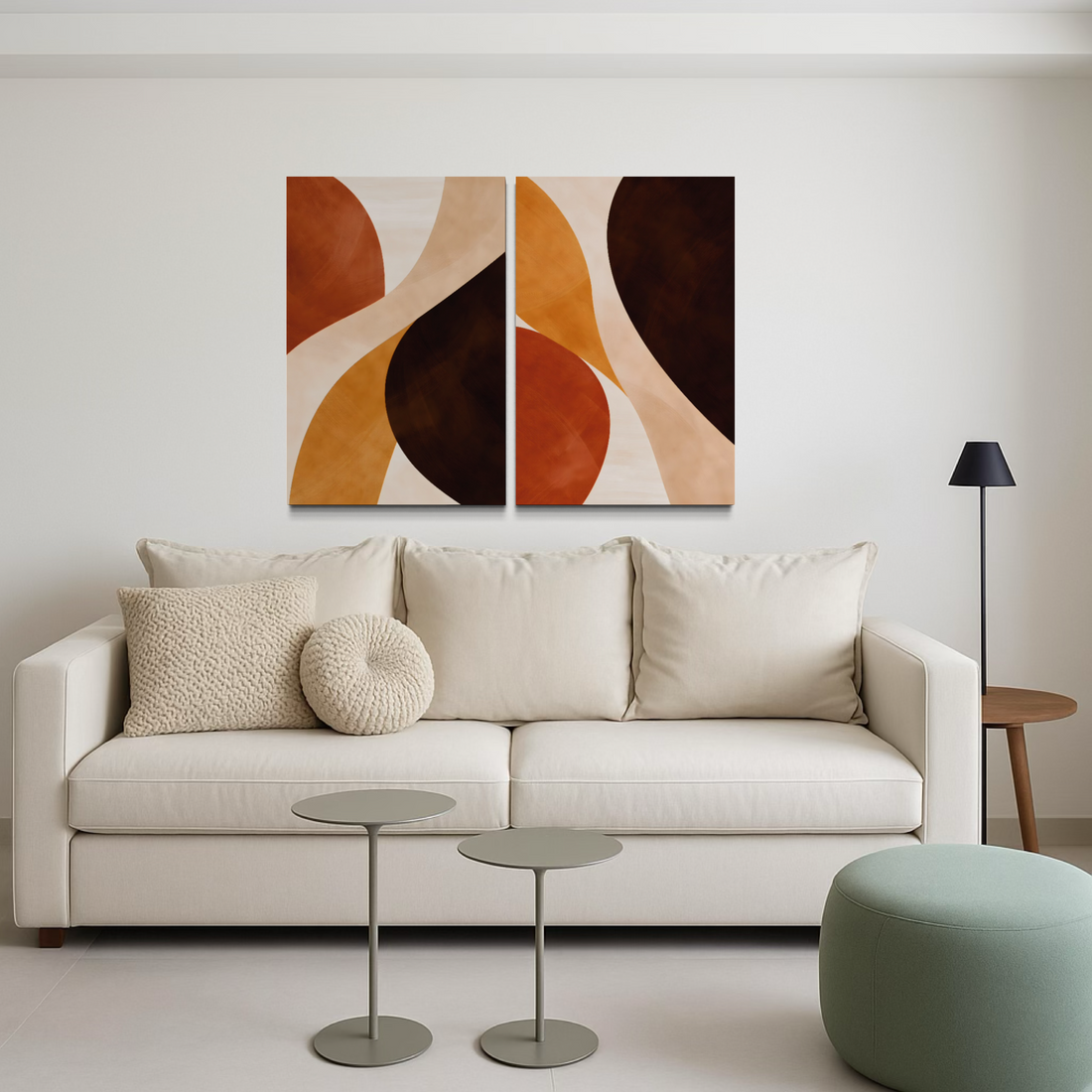 2281 - Dupla Quadros Abstratos Orgânicos