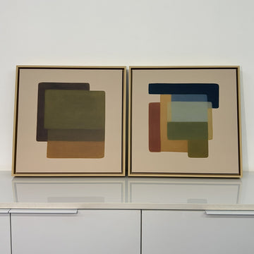 2297 - Dupla de quadros Harmonia Bege