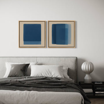 2299 - Dupla de quadros Harmonia Azul e Bege