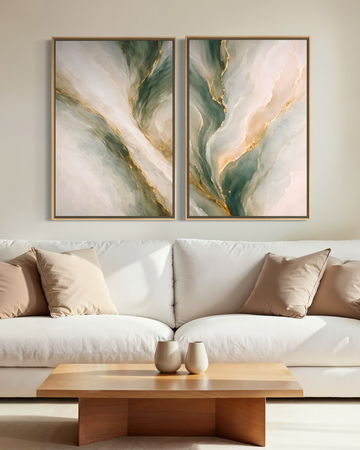 2310 - Dupla de Quadros Abstratos Fluindo