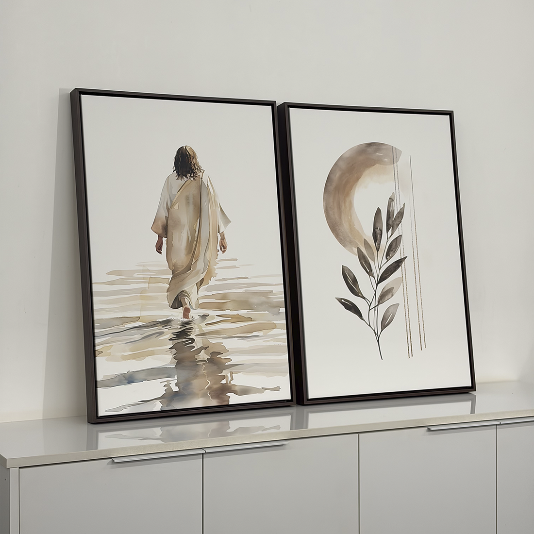 2402 - Dupla de Quadros Jesus Minimalista