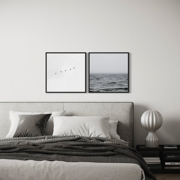 2265 - Dupla de Quadros Mar e Passáros