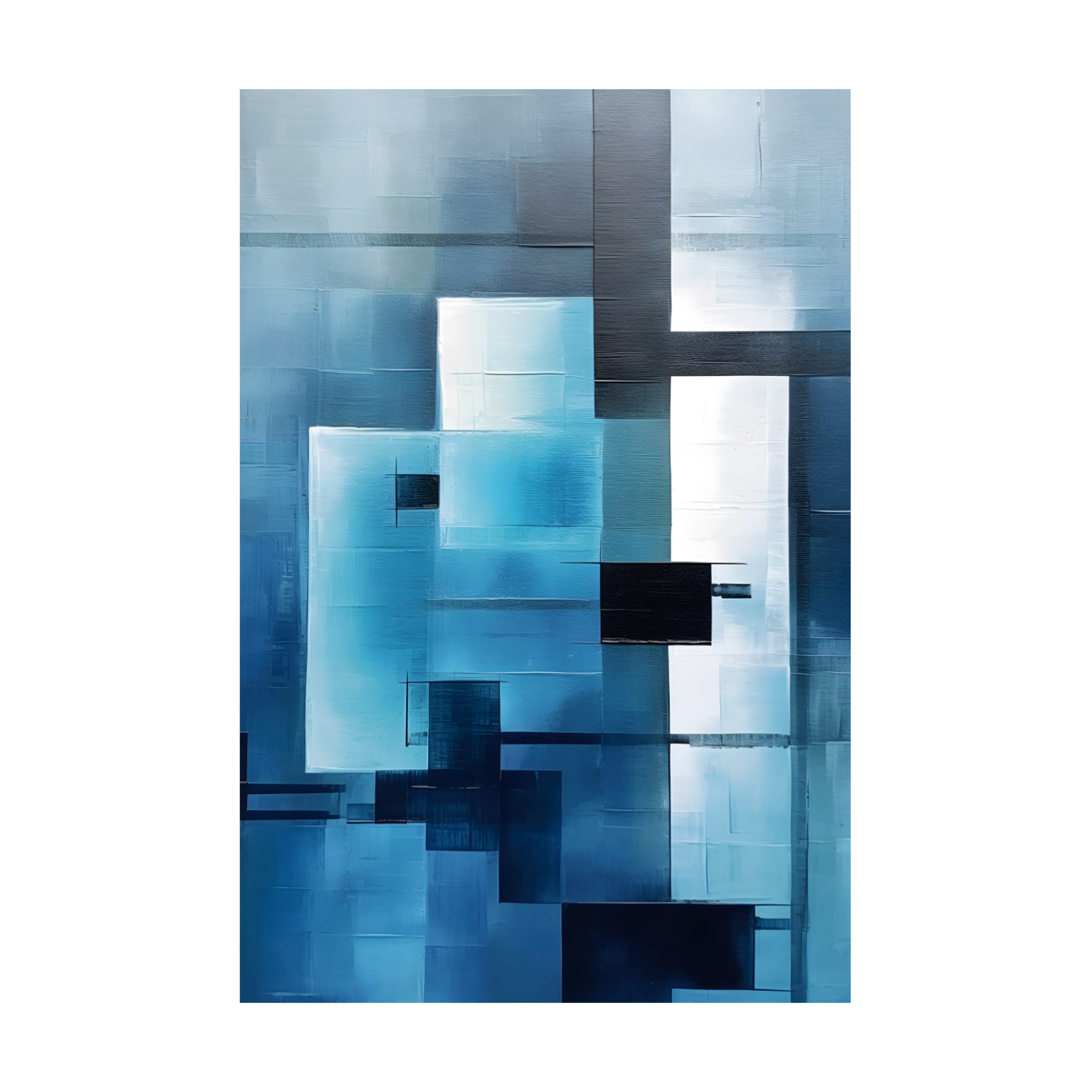 0029 - Quadro Geométrico Azul