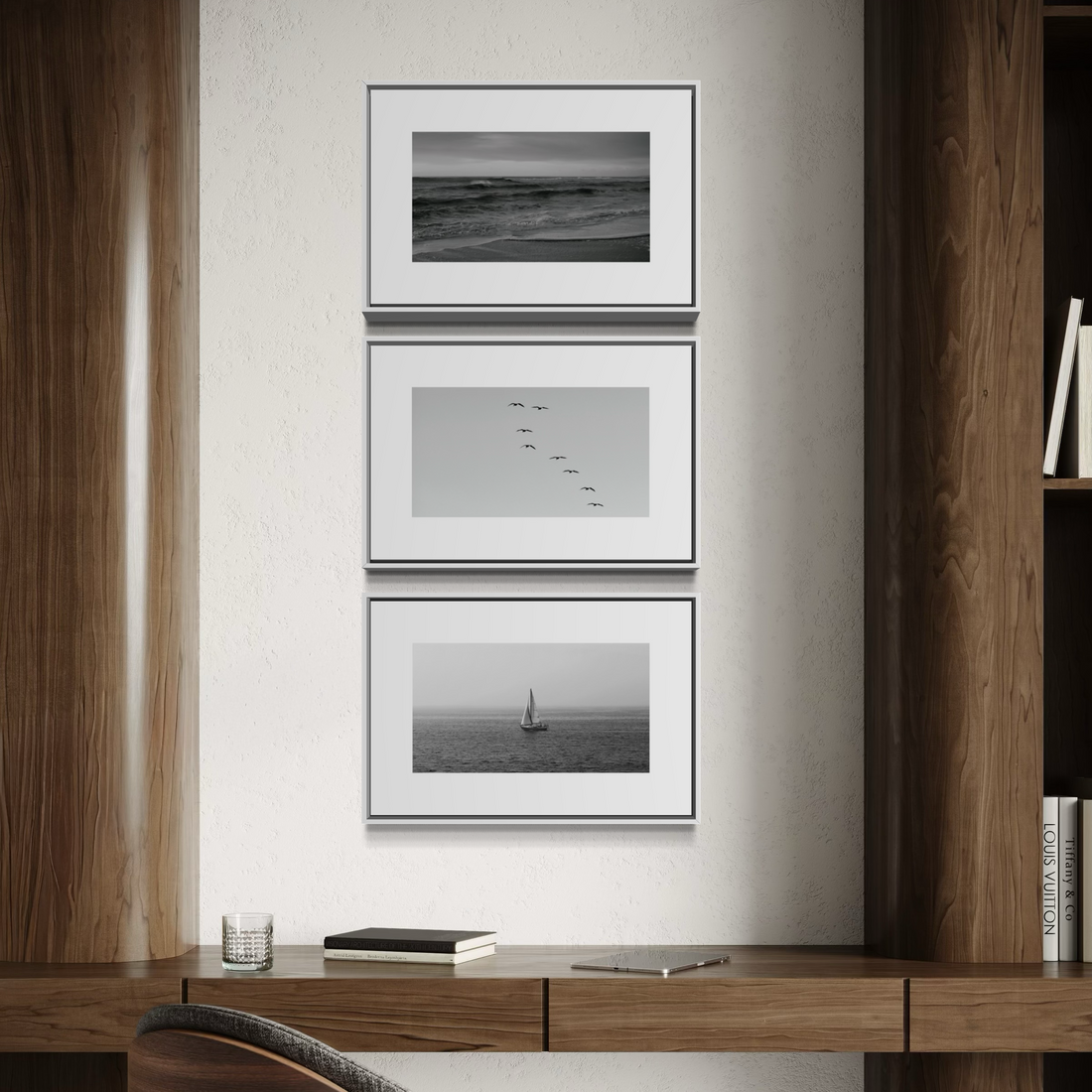 3045 - Trio de Quadros Fotos Minimalistas