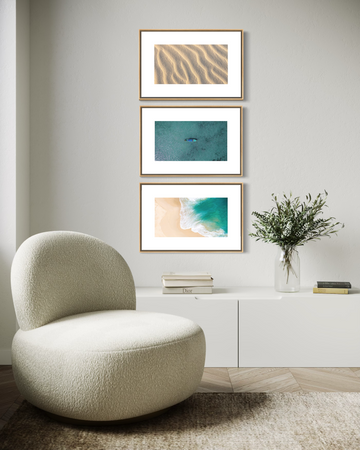3047 - Trio de Quadros Oceano Minimalista