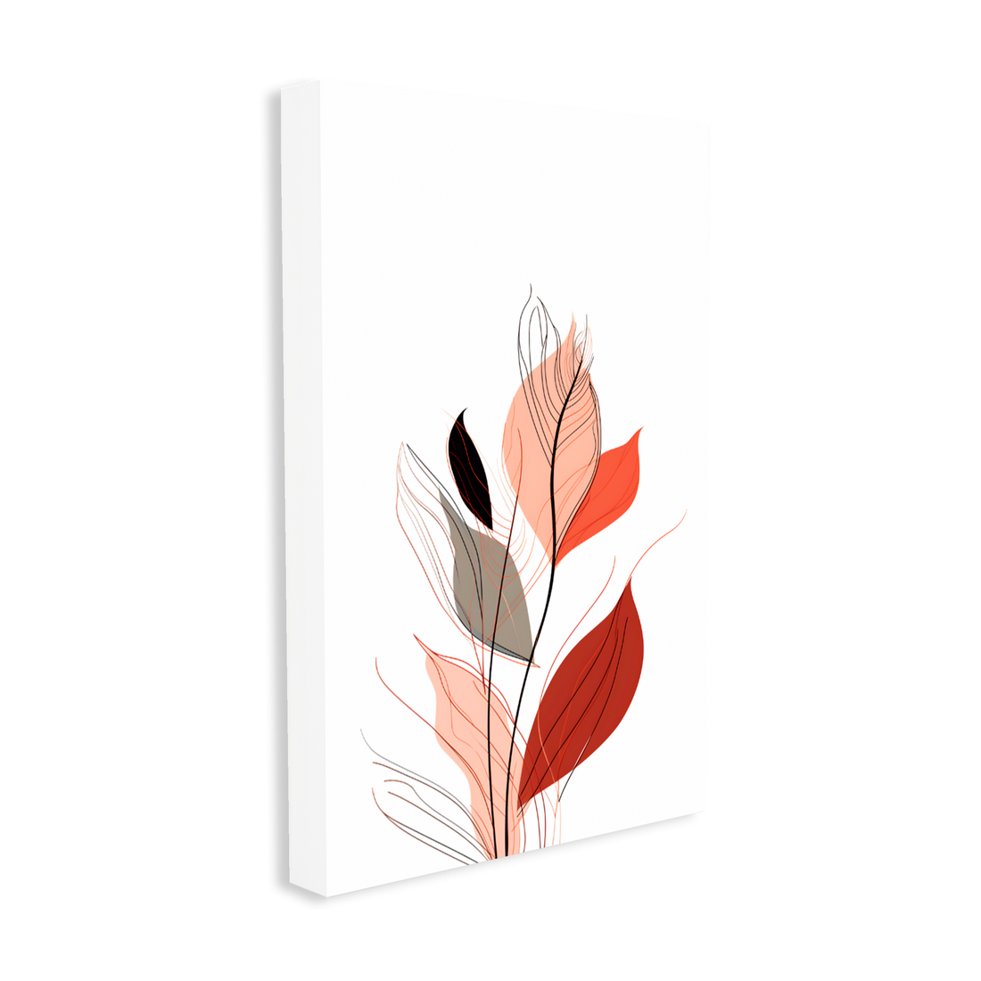 0344- Quadro Folhas ao Entardecer