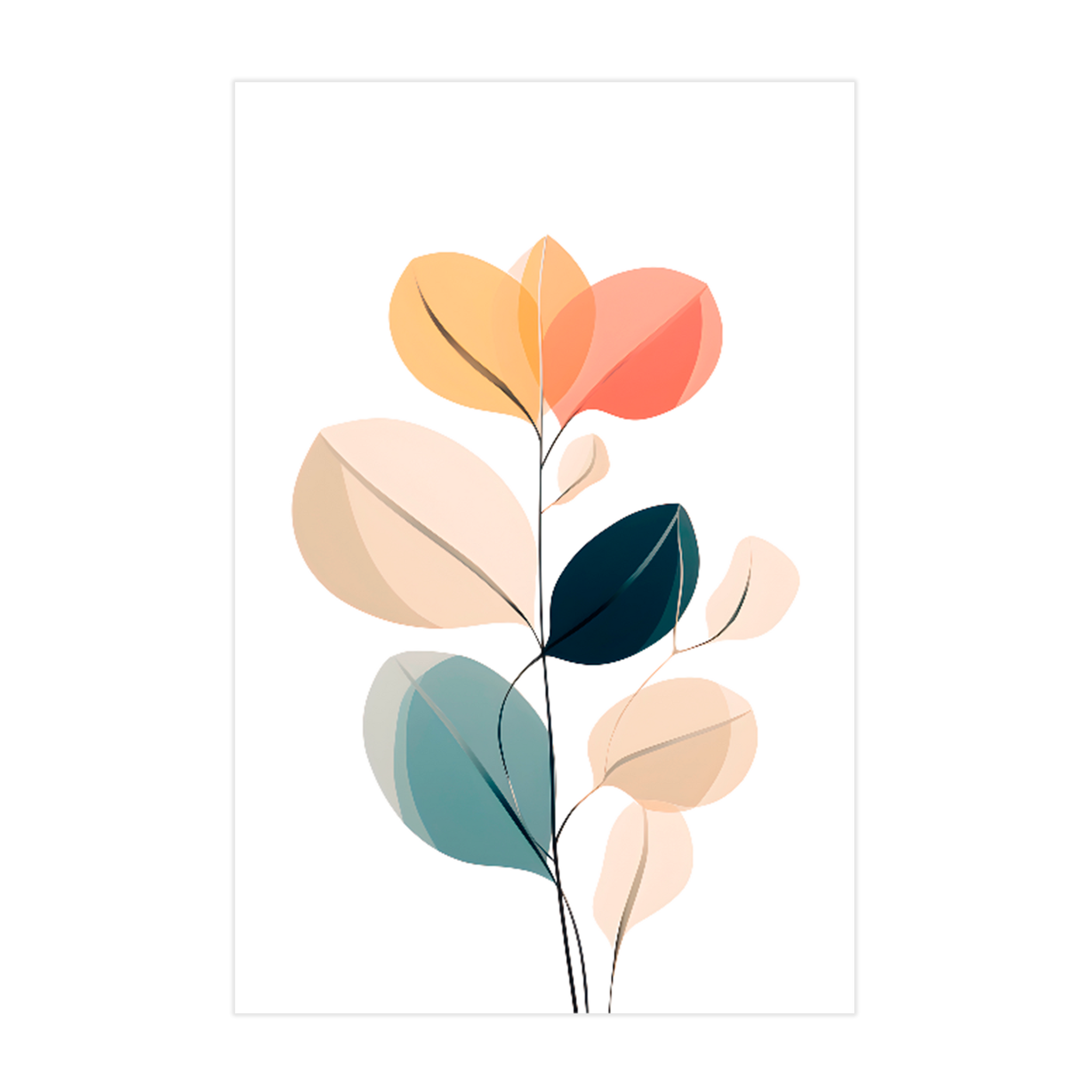 0345- Quadro Folhas ao Entardecer 2