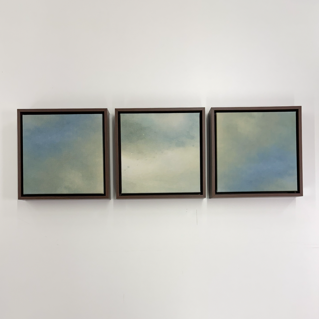 3503 - Trio de Quadros Aquarelada Verde