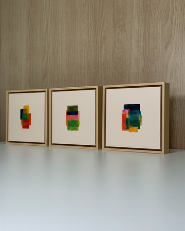 3507 - Trio de Quadros Coloridos e Minimalistas