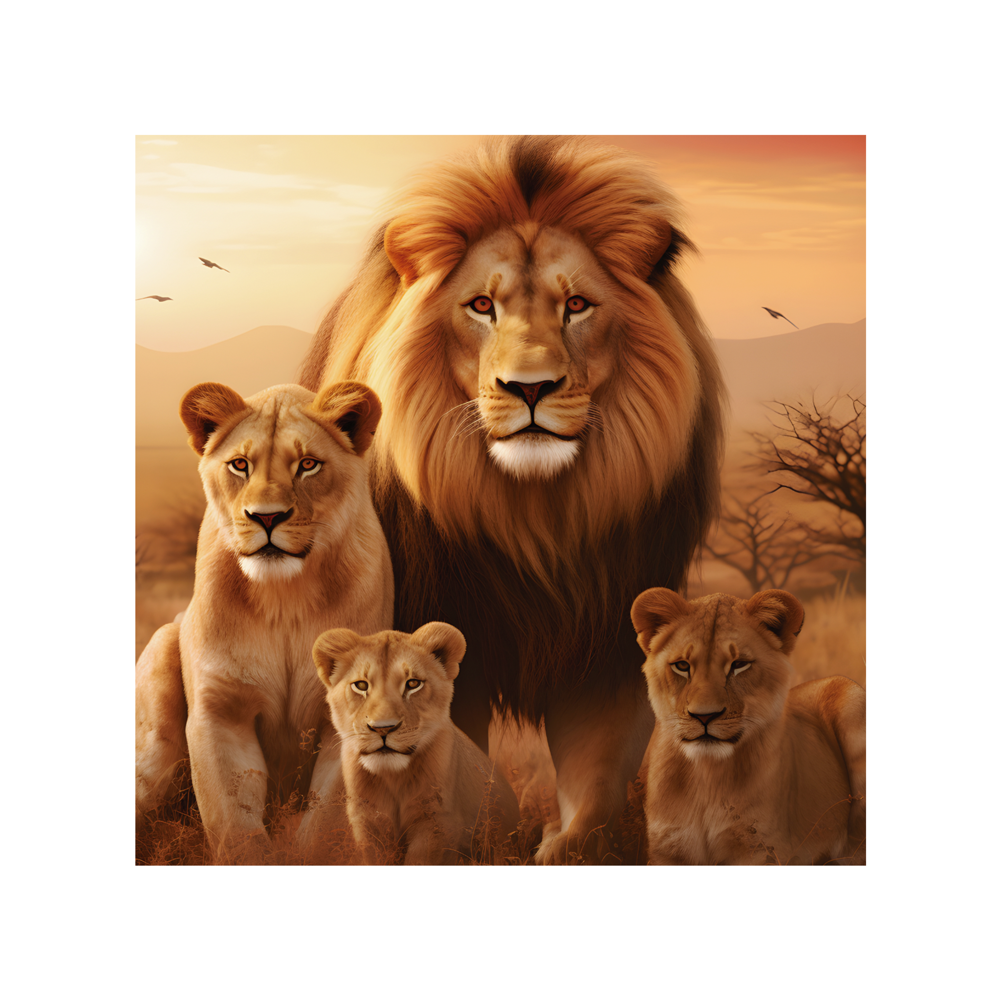 0357 - Quadro Familia de Leões 2