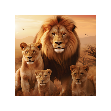0357 - Quadro Familia de Leões 2