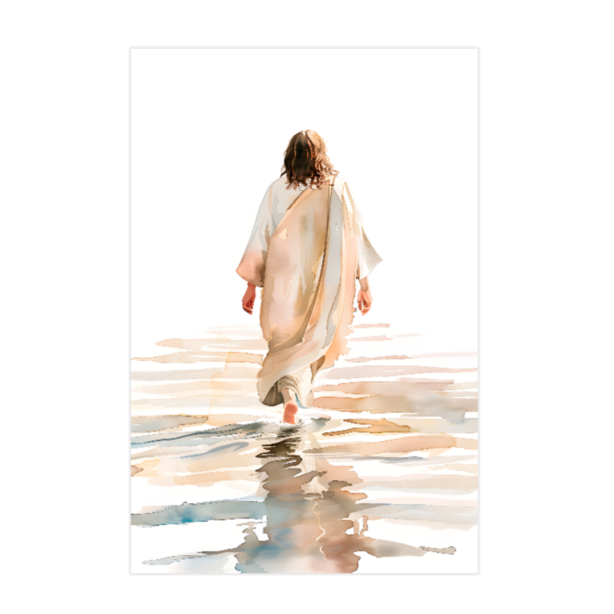 0374 - Quadro Jesus Andando Sobre as Águas Vertical