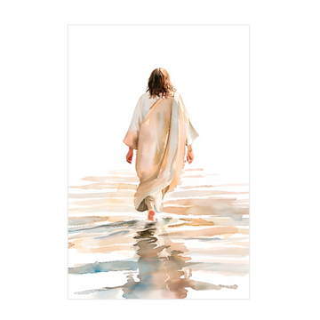 0374 - Quadro Jesus Andando Sobre as Águas Vertical