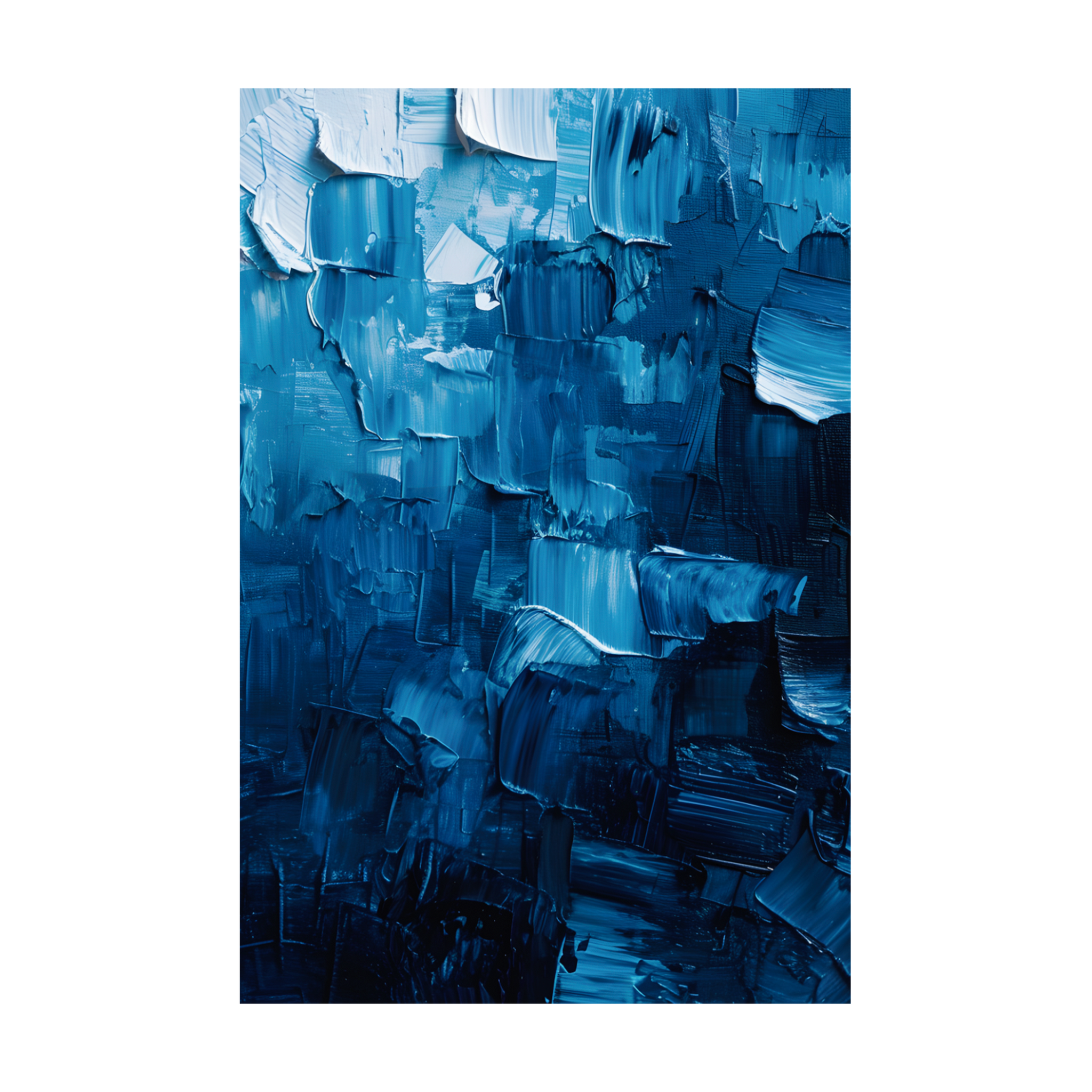 0039 - Quadro Espatulada 3D Azul