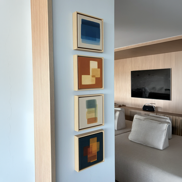 4001 - Composição de 4 quadros geométricos minimalistas