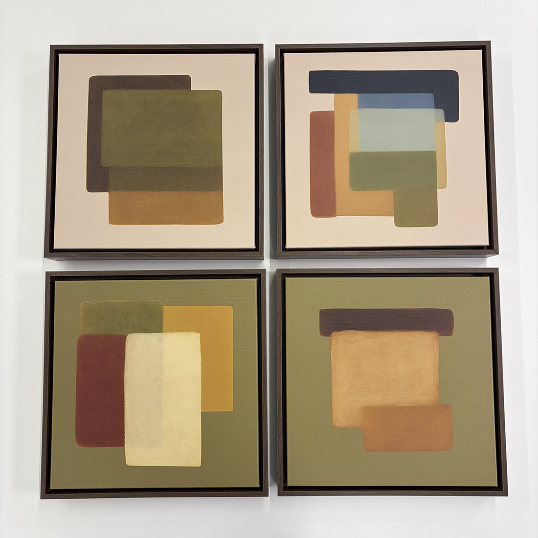 4010 - Composição de 4 quadros Harmonia Verde Oliva