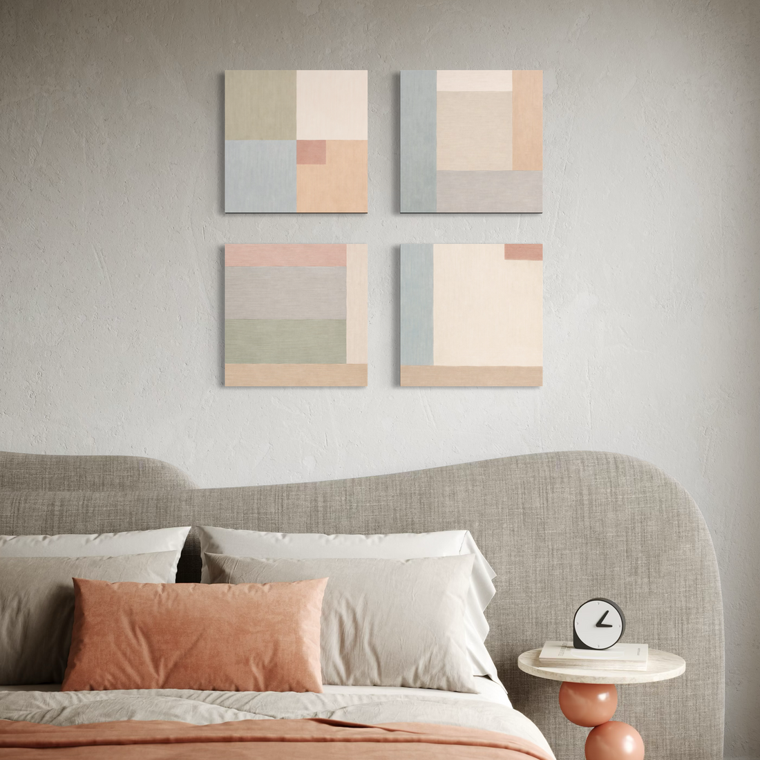 4012 - Composição de 4 quadros Moderna Suave