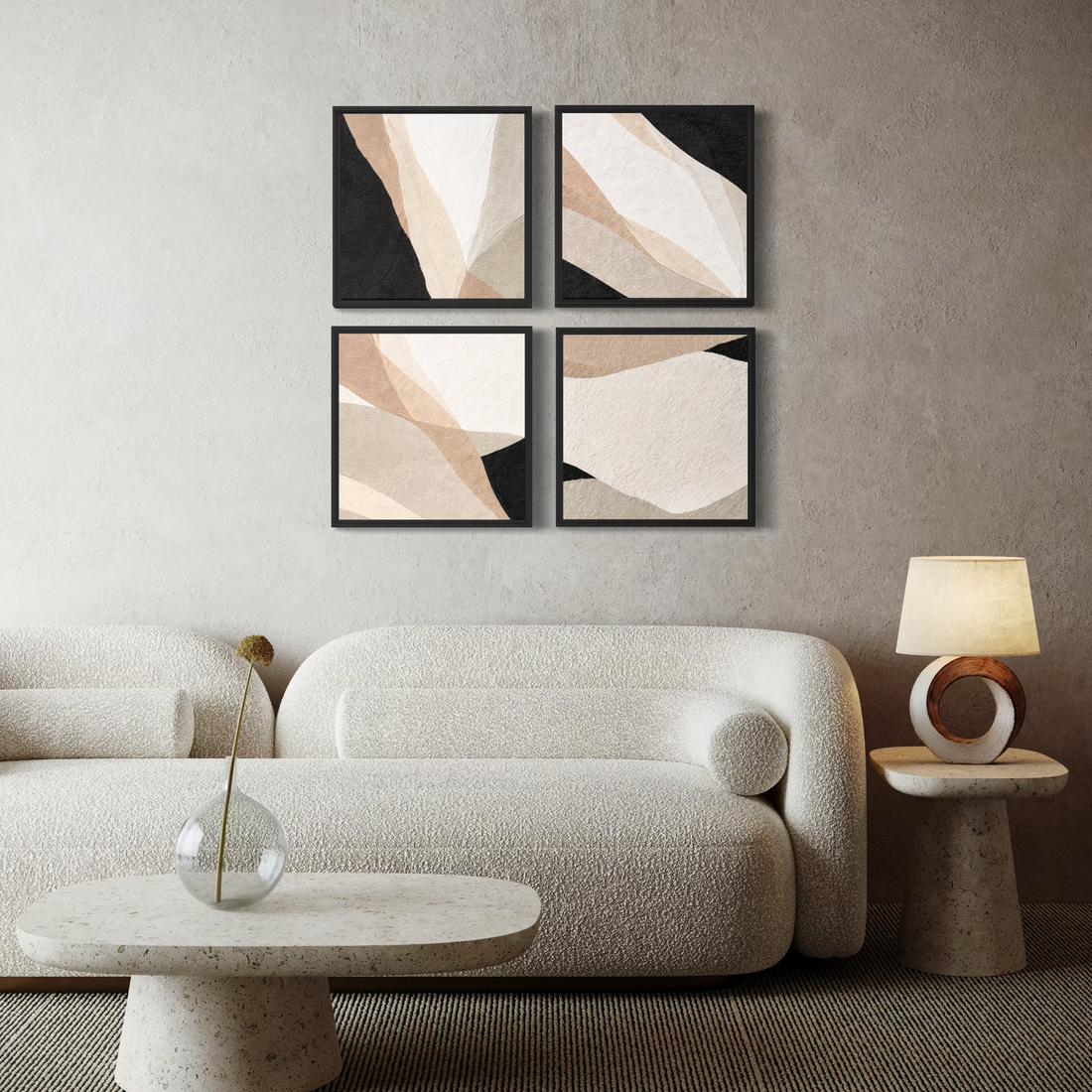 4014 - Composição de 4 quadros Abstratos Modernos