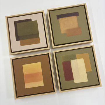4017 - Composição de 4 Quadros Verde Oliva e Bege