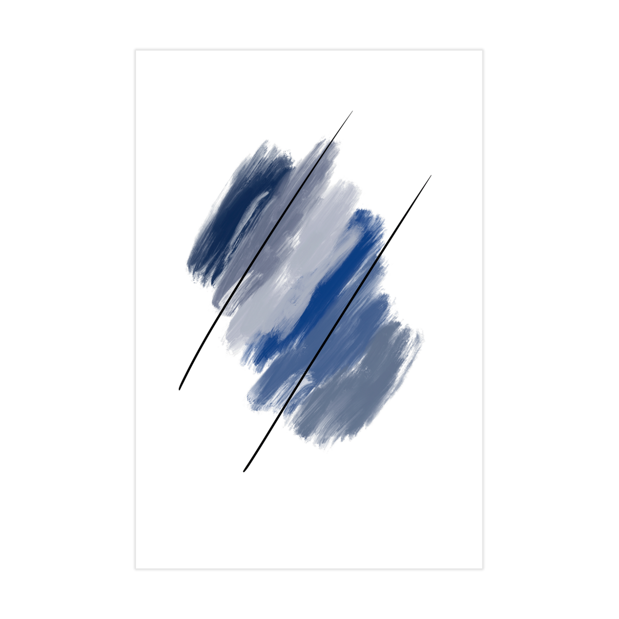 0527 - Quadro Brushstrokes Blue